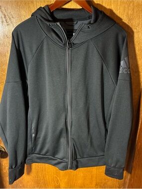 Adidas Performance Full Zip Hoodie Black Size XL Logo Sporty Fall